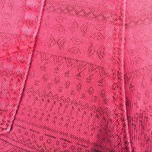 BULLHEAD Denim Co. BOHO Aztec Frayed Red shorts.
